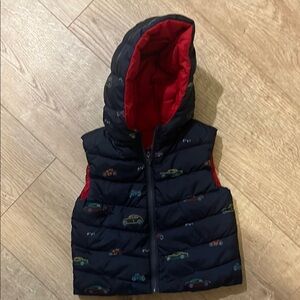 Reversible MAYORAL kids car print puffer vest